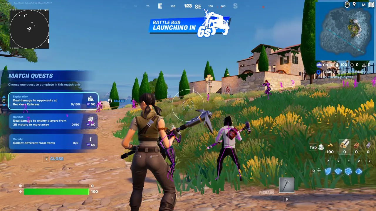 Advanced Fortnite cheats with aimbot and ESP for download