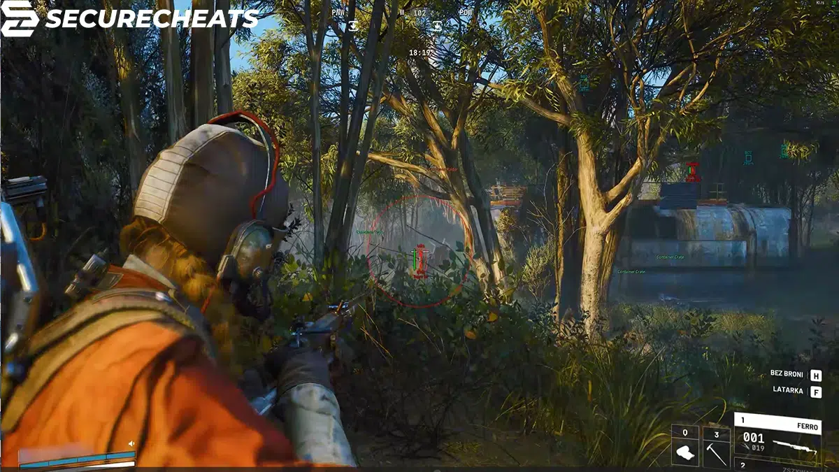 ARC Raiders gameplay with radar and ESP tools active